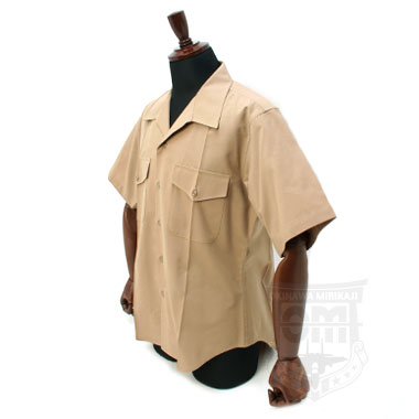 SHIRT MAN S KHAKI SHADE M-1 QUARTER LENGTH SLEEVE 米軍放出品