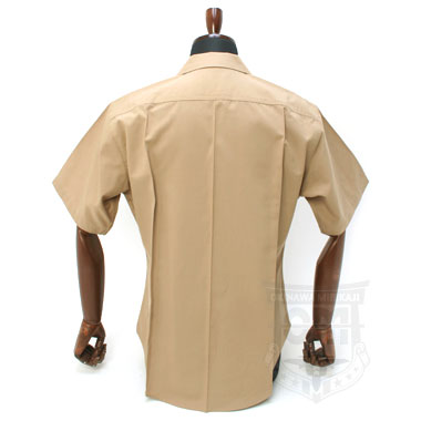 SHIRT MAN S KHAKI SHADE M-1 QUARTER LENGTH SLEEVE 米軍放出品