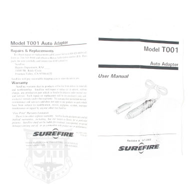 SUREFIRE Model T001 Auto Adapter 米軍払い下げ品