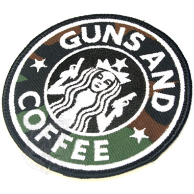 GUNS AND COFFEE CAMO 丸型ワッペン