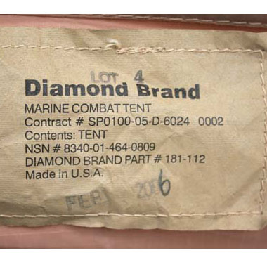 DIAMOND BLAND MARINE コンバットテント 米軍放出品の商品詳細｜ミリタリーショップなら米軍放出品の専門店の沖縄ミリカジ