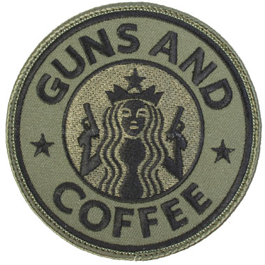 GUNS AND COFFEE OD 丸型ワッペンの商品詳細｜ミリタリーショップなら