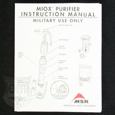 MSR MIOX PURIFIER WATER PURIFIER PORTABLE 軍用実物の商品詳細