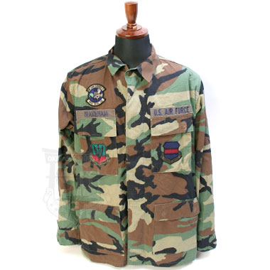 USAF WOODLAND CAMO BDU JACKET ワッペン付き 迷彩ジャケットの商品