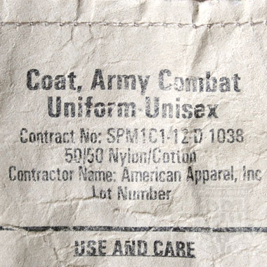 COAT ARMY COMBAT UNIFORM UNISEX