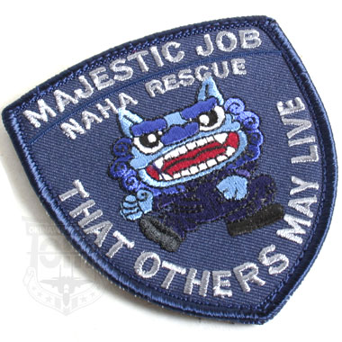 MAJESTIC JOB NAHA RESCUE シーサーワッペン BLUE