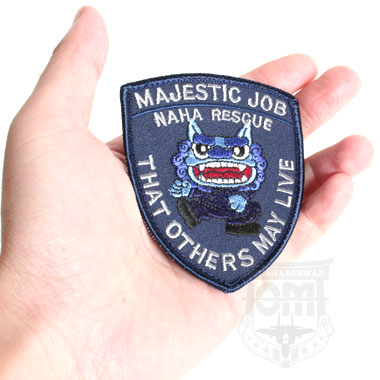 MAJESTIC JOB NAHA RESCUE シーサーワッペン BLUE