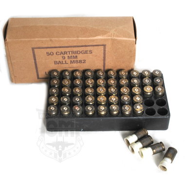 50 CARTRIDGES 9MM BALL M882 ペイント弾 ダミーカートの商品詳細