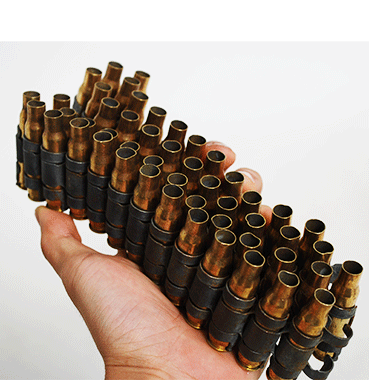 7.62mm 空薬莢 50連 ベルトリンク付き 使用済みの商品詳細｜ミリタリー