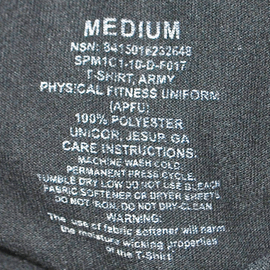 T-SHIRT ARMY PHYSICAL FITNESS UNIFORM