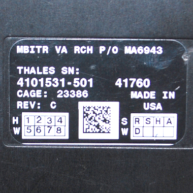 THALES MNITR VA RCH PO MA6943 タレス 無線機 リモコン