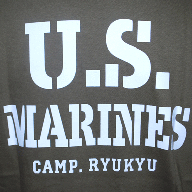 USMC 海兵隊 ミリタリープリントTシャツ TAN