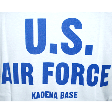 US AIRFORCE KADENA AF BASE ミリタリープリントTシャツ ホワイト