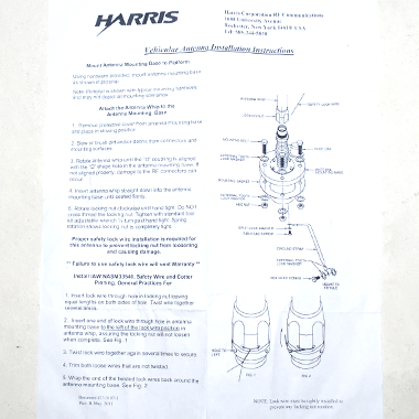 HARRIS ダイポールアンテナマウントベースセット