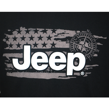 ミリタリープリントTシャツ JEEP ブラック