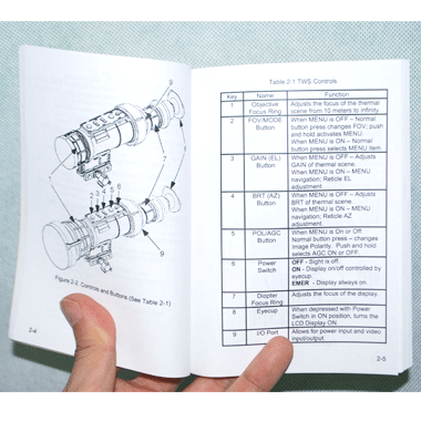 OPERATORS MANUAL FOR SIGHT THERMAL オペレーターマニュアル