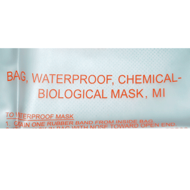 BAG WATERPROOF CHEMICAL BIOLOGICAL MASK 