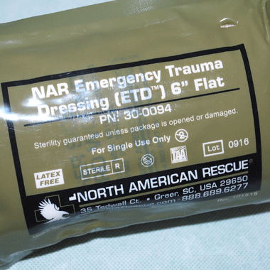 NAR EMERGENCY TRAUMA DRESSING ETD 6 FLAT ガーゼ 包帯