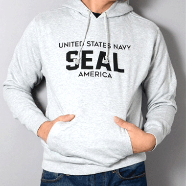 USN SEAL AMERICA プルオーバーパーカー グレー