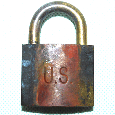 AMERICAN LOCK 南京錠 USA刻印 ゴールド