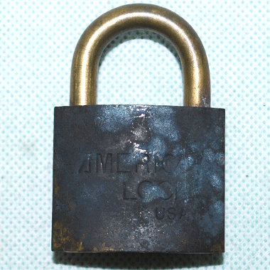 AMERICAN LOCK 南京錠 USA刻印 ゴールド