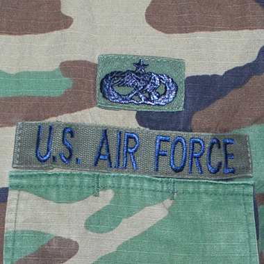 USAF COAT HOT WEATHER WOODLAND CAMO PATTERN COMBAT BDUジャケット ワッペン付き