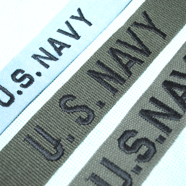 US NAVY アメリカ海軍 ネームテープ 刺繍テープブランチテープ 3本セット ブルー/OD