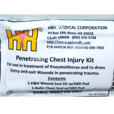 H&H penetrating chest injury kit 滅菌貫通胸部損傷キット 希少品