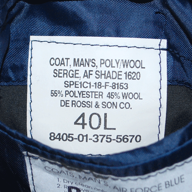 COAT MANS AIR FORCE BLUE 1620 ドレスジャケット