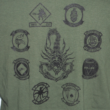 USMC AIRCRAFT GROUP TEAM MAG 11 海洋航空機グループ11 Tシャツ OD