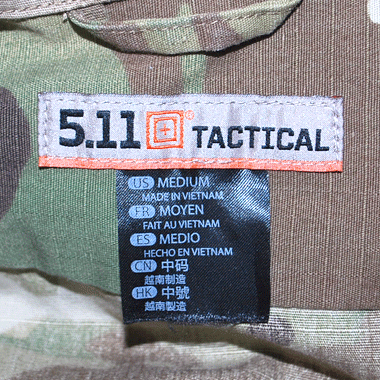 5.11 TACTICAL BDUジャケット マルチカモ