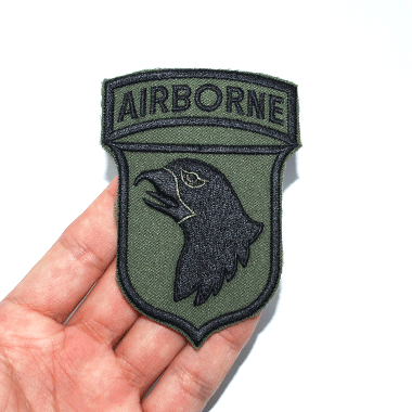 刺繍ワッペン AIRBORNE ベルクロ無し OD