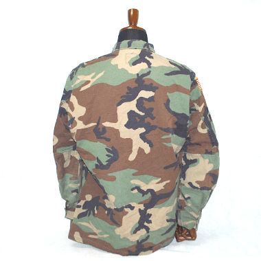 COAT HOT WEATHER WOODLAND CAMO PATTERN COMBAT ワッペン付き リップストップ