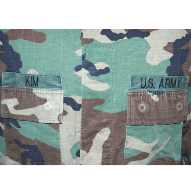 COAT HOT WEATHER WOODLAND CAMO PATTERN COMBAT ワッペン付き リップストップ