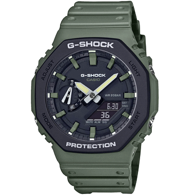 【CASIO 正規品】 G-SHOCK 2100 SERIES GA-2110SU-3AJF OD

カラー：OD

サイズ：48.5×45.4×11.8mm

バンド:長さ145-215mm/幅26.1mm

素材：樹脂　　質量：51g

精度：±15秒　　電池：3年 SR726W×2

「1年保証付き」

衝撃に強い 20気圧防水　カジュアルデザイン　
軽くて強い（カーボン）薄型で装着性が良い　

実用的でストリートファッションにも馴染みやすいユーティリティカラーをベゼル・文字板・バンドに採用。 

様々なウェアや環境にマッチしながらも、さりげなく個性を主張するデザインに仕上げました。

《CASIO カシオ 腕時計 ジーショック メンズ ファッション》