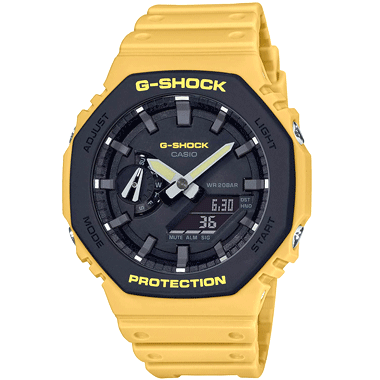 【CASIO 正規品】 G-SHOCK 2100 SERIES GA-2110SU-9AJF イエロー

カラー：イエロー

サイズ：48.5×45.4×11.8mm

バンド:長さ145-215mm/幅26.1mm

素材：樹脂　　質量：51g

精度：±15秒　　電池：3年 SR726W×2

「1年保証付き」

衝撃に強い 20気圧防水　カジュアルデザイン　
軽くて強い（カーボン）薄型で装着性が良い

唯一無二の耐衝撃構造をもつG-SHOCK。

アナログ／デジタルのコンビネーションモデル

メタルベゼルにカジュアルなブルーを採用。

落下時に衝撃が直接伝わらないボタン構造など、耐衝撃構造による必然のG-SHOCKらしいデザインに仕上げました。

G-SHOCKのタフネスをストレートに受け継いだベーシックモデルです。

《CASIO カシオ 腕時計 ジーショック メンズ ファッション》