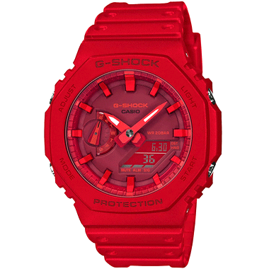 【CASIO 正規品】 G-SHOCK 2100 SERIES GA-2100-4AJF レッド

カラー：ブルー/ブラック

サイズ：48.5×45.4×11.8mm

バンド:長さ145-215mm/幅26.1mm

素材：樹脂　　質量：51g

精度：±15秒　　電池：3年 SR726W×2

「1年保証付き」

衝撃に強い 20気圧防水　カジュアルデザイン　シンプルデザイン
軽くて強い（カーボン）　薄型で装着性が良い

タフな構造はそのままに無駄を省いたシンプルなデザイン

更にケース素材には、高剛性を発揮するカーボン繊維入りファインレジンを使用し、厚さ11.8mmを実現。

《CASIO カシオ 腕時計 ジーショック メンズ ファッション》