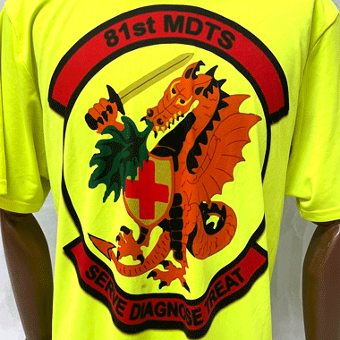 ミリタリープリントTシャツ 81st MDTS イエロー