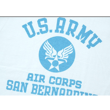 ミリタリープリントTシャツ US ARMY AIR CORPS アメリカ陸軍航空隊 ホワイト