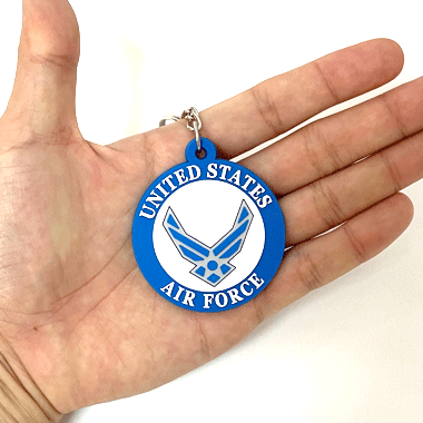 US AIR FORCE ラバーキーホルダー ブルー