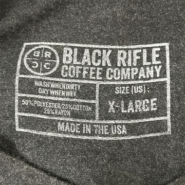 ミリタリー プリントTシャツ BLACK RIFLE MADE IN USA ブラック