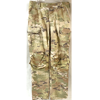 米軍放出品 軍用実物

TROUSERS IMPROVED HOT WEATHER COMBAT UNIFORM UNISEX BDUパンツ マルチカモ

カラー：マルチカモ

サイズ：M-L
INSEAM:32 1/2 TO 35 1/2 IN
WAIST:31 TO 35 IN　
ウエスト：79-89cm 股下：約85cm

素材：ナイロン57%　コットン43%

リップストップ生地　インセクトシールド

※左太もものサイドポケットから膝にかけて黒いインク痕がございます。

※米軍放出品の為、画像の程度とは若干異なる場合がございますので予めご了承下さい。
(キズ、へこみ、汚れ、穴あき、ほつれ、文字書入れ(名前、ナンバー)など