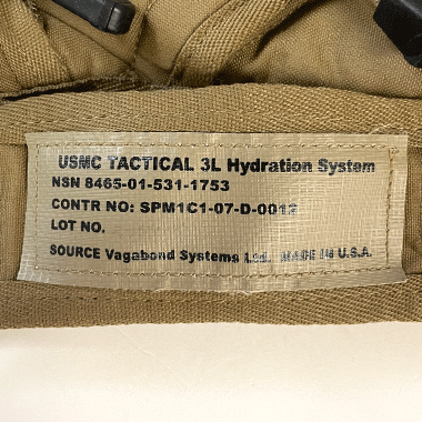 USMC TACTICAL 3L HYDRATION SYSTEM コヨーテ