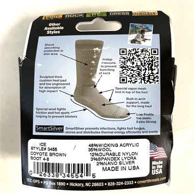 ICE EXTREME COLD BOOTS SOCK コヨーテ MADE IN USA