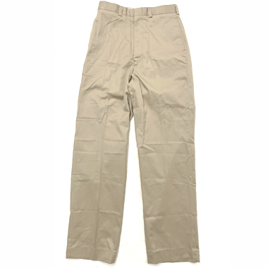 米軍放出品 軍用実物

USMC TROUSERS MENS ドレスパンツ カーキ

カラー：カーキ

サイズ：30L
ウエスト：約76cm　股下：約82cm

素材：ポリエステル50%　コットン50％

SCOVILLジッパー使用

新品未使用品

※米軍放出品の為、画像の程度とは若干異なる場合がございますので予めご了承下さい。
(キズ、へこみ、汚れ、穴あき、ほつれ、色味、文字書き入れなど)
