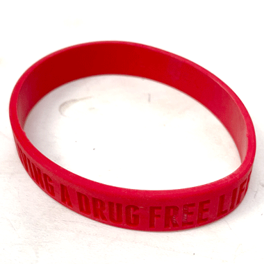 LIVING A DRUG FREE LIFE リストバンド レッド MADE IN USA