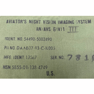 AVIATORS NIGHT VISION IMAGING SYSTEM AN/AVS 6(V)1 ナイトビジョンポーチ