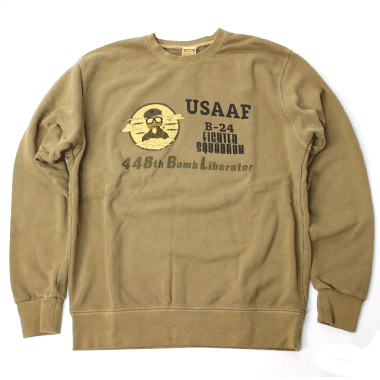 HOUSTON ヒューストン

HOUSTON PIGMENT PRINT SWEAT USAAF マスタード

カラー：マスタード

サイズ：M/L/XL
M　着丈:約64cm　身幅:約54cm　肩幅:約50cm　袖丈:約60cm
L　着丈:約68cm　身幅:約56cm　肩幅:約52.5cm　袖丈:約61cm
XL 着丈:約72cm　身幅:約58cm　肩幅:約55cm　袖丈:約62cm

素材：コットン100％

9.7oz 裏パイル地 スウェット

アメリカ空軍の第448砲撃部隊をモチーフにしたデザイン

ボディにはピグメント加工を施し、ヴィンテージのような雰囲気に仕上げております。

