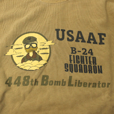 HOUSTON PIGMENT PRINT SWEAT USAAF マスタード