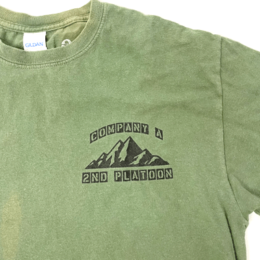 GILDAN ミリタリープリントTシャツ USMC スカル OD